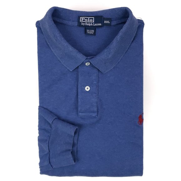 2XL Polo Ralph Lauren Long Sleeve Polo Blue XXL In - Picture 1 of 12